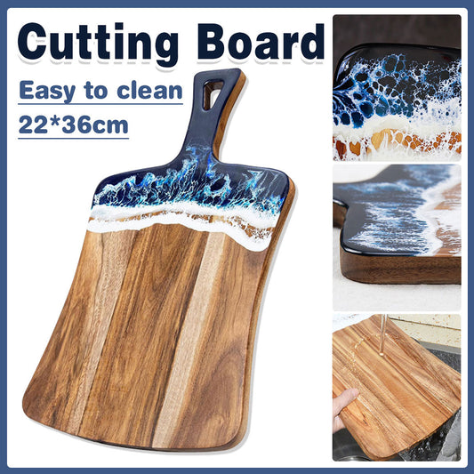 Wave Cutting Board 22cm x 36cm, Durable Wood with Food-Safe Resin Coating
