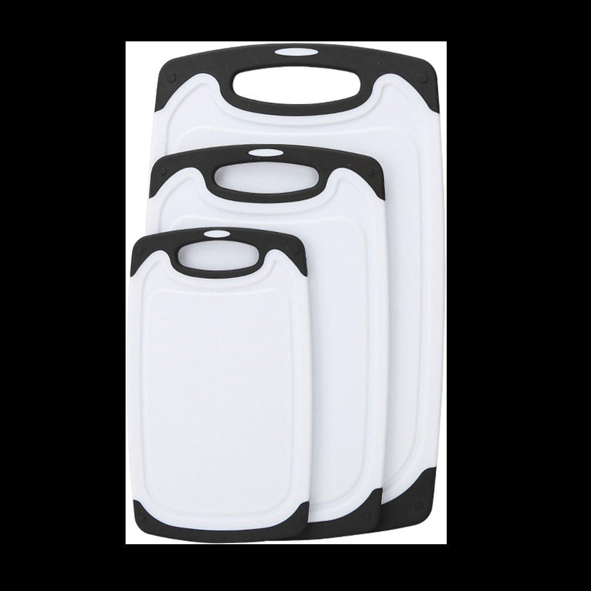 3pcs Wheat Straw Plastic Cutting Board Set Chopping Board Kitchen - White