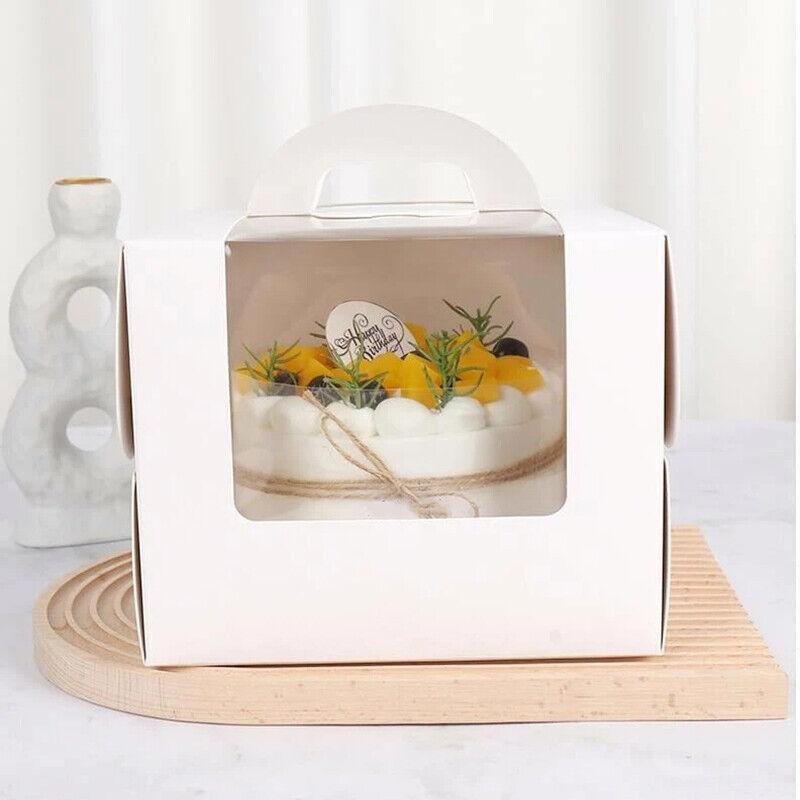 Premium 8-Inch Cake Box with Window - 10PCS for Party & Bakery