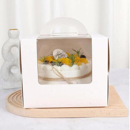 Premium 8-Inch Cake Box with Window - 10PCS for Party & Bakery