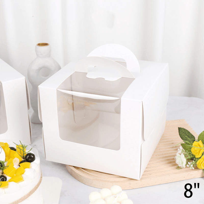 Premium 8-Inch Cake Box with Window - 10PCS for Party & Bakery