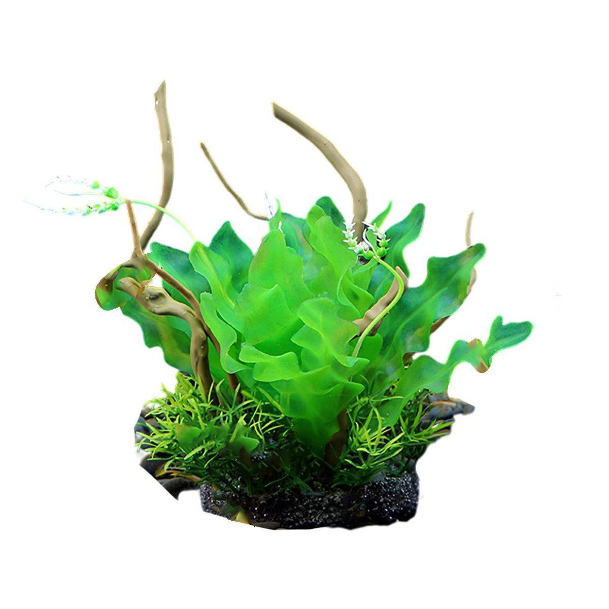 Premium CM2503 Green Aquarium Artificial Wood & Plant Ornament