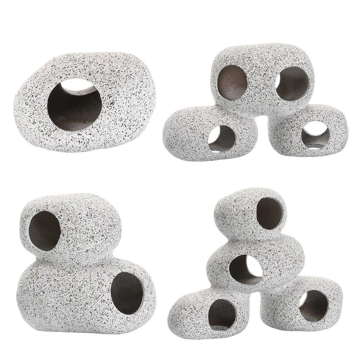 Premium Nine Hole Clay Aquarium Cave for Shrimp & Cichlids