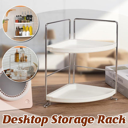 2 Tier Countertop Shelf Organizer - Kitchen Bathroom Office Storage Rack