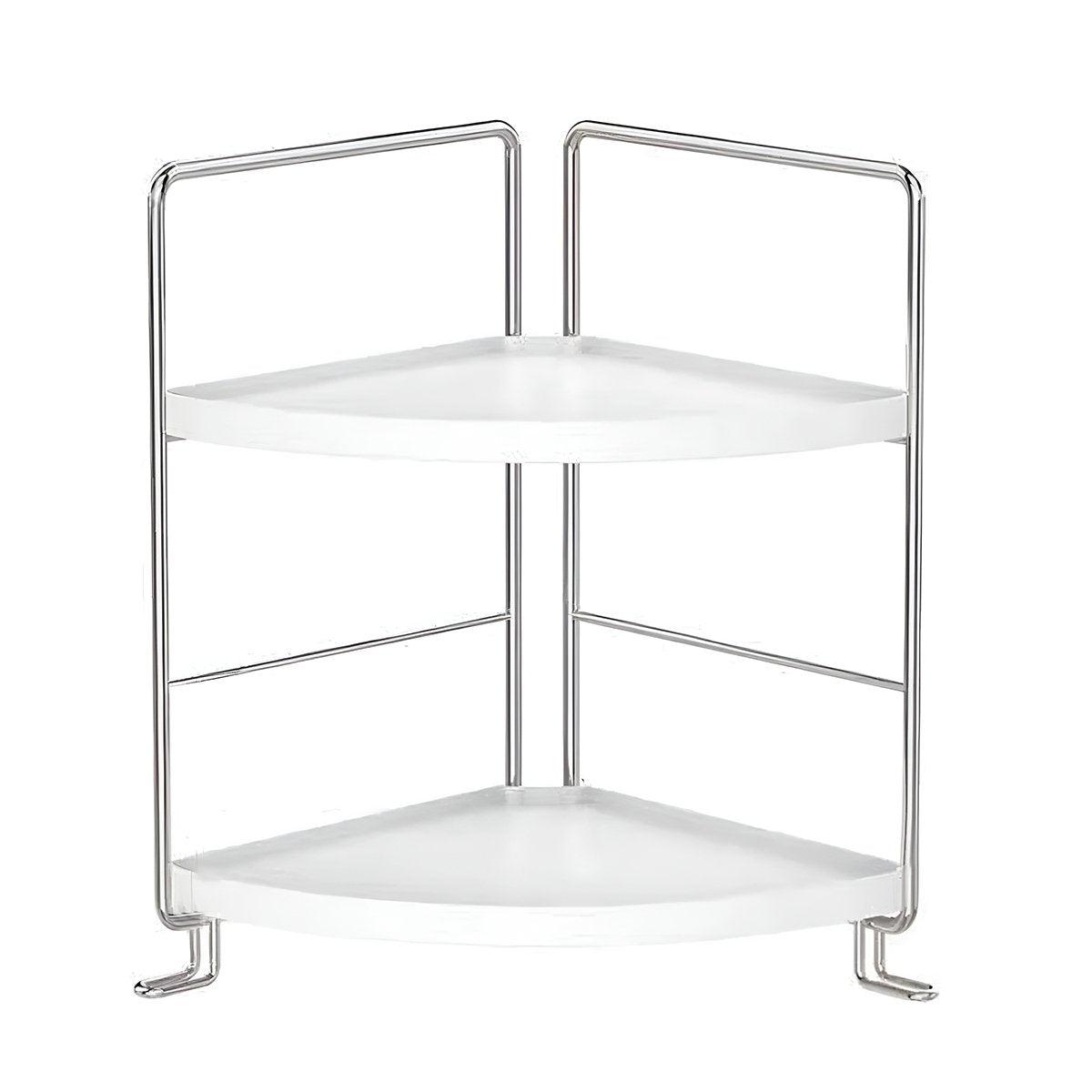 Premium 2 Tier Countertop Storage Rack - Scalloped White