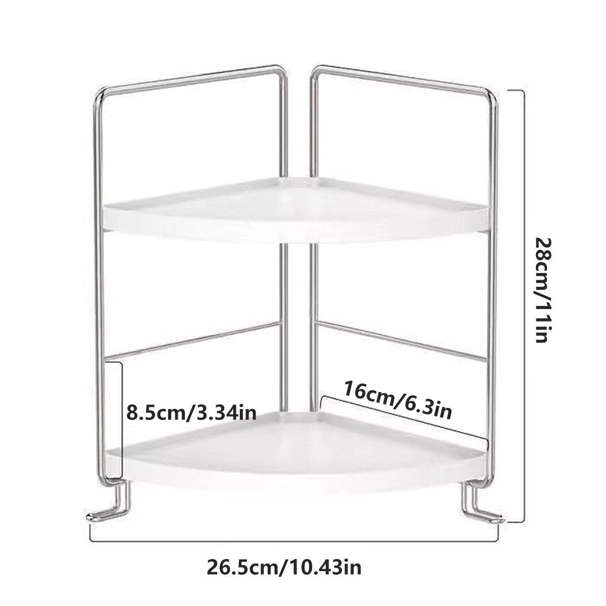 Premium 2 Tier Countertop Storage Rack - Scalloped White