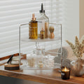 Premium 2 Tier Countertop Storage Rack - Scalloped White