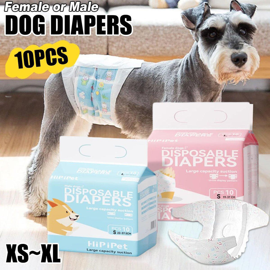 Premium Disposable Female Dog Diapers Leak-Proof - L 10pcs