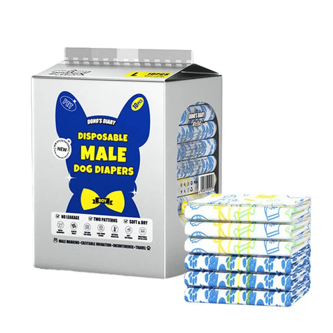 Premium Male Disposable Dog Diapers Leakproof - L, 63-81cm, 10 Pack