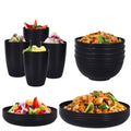 Eco-Friendly 16PCS Wheat Straw Portable Tableware Set - Black, Lightweight & Durable - SuperSaverAU - view 5