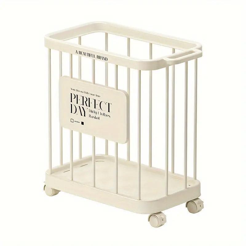 Removable Laundry Basket with 360° Silent Wheels, 18.9 x 10.6 x 20.5 inches, Cream Blast