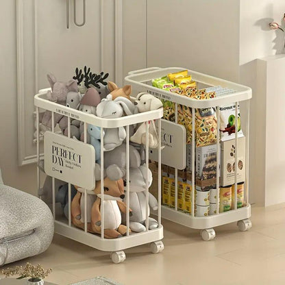 Removable Laundry Basket with 360° Silent Wheels, 18.9 x 10.6 x 20.5 inches, Cream Blast