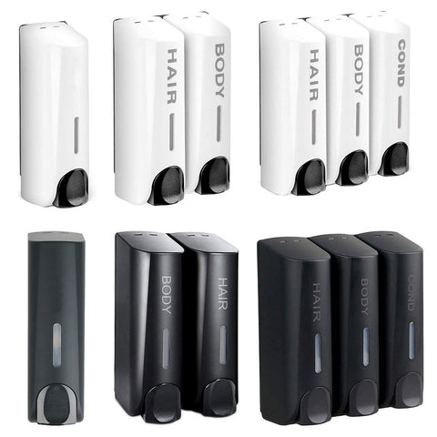 Wall-Mounted Soap Dispenser - Double Chamber, Black, for Shampoo & Hand Soap - SuperSaverAU - view 2