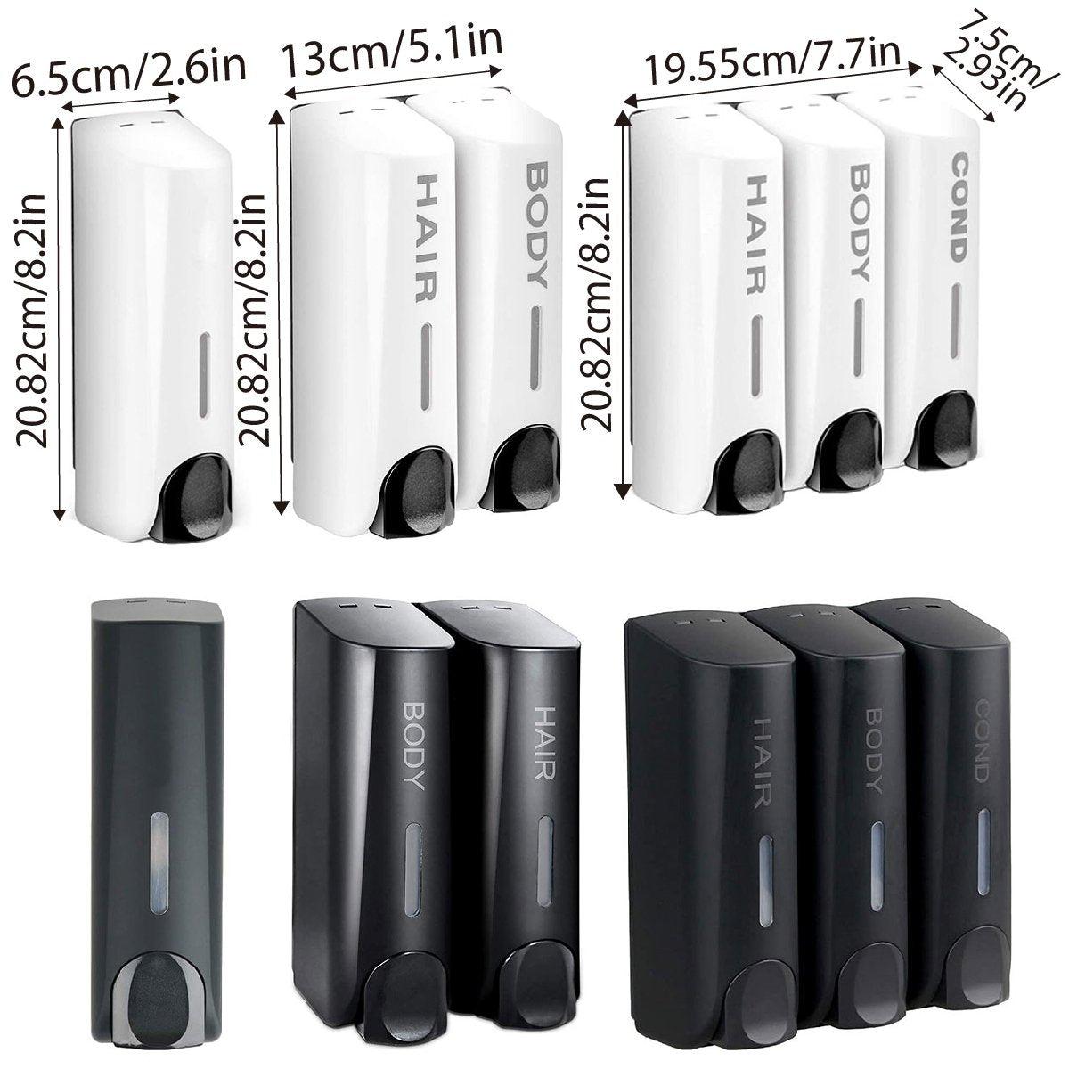 Wall-Mounted Soap Dispenser - Double Chamber, White, for Shampoo & Hand Soap - SuperSaverAU - view 1