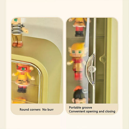 Green Wall-Mounted Acrylic Display Case for Mini Figures - Dustproof & Organised