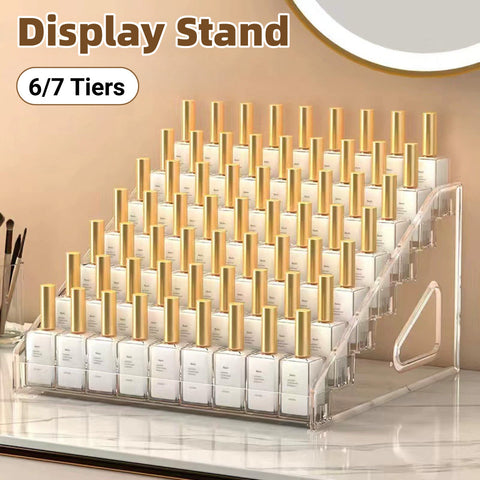 Premium Acrylic Nail Polish Display Rack - Clear, 6 Tier