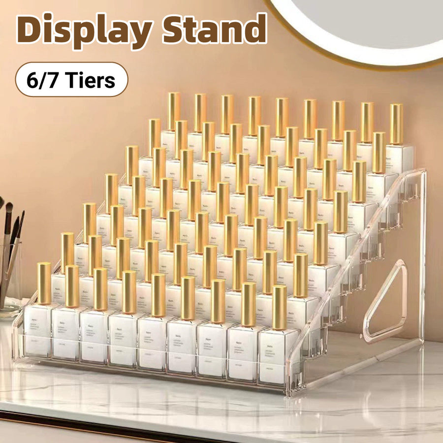 Premium Acrylic Nail Polish Display Rack - Clear, 6 Tier