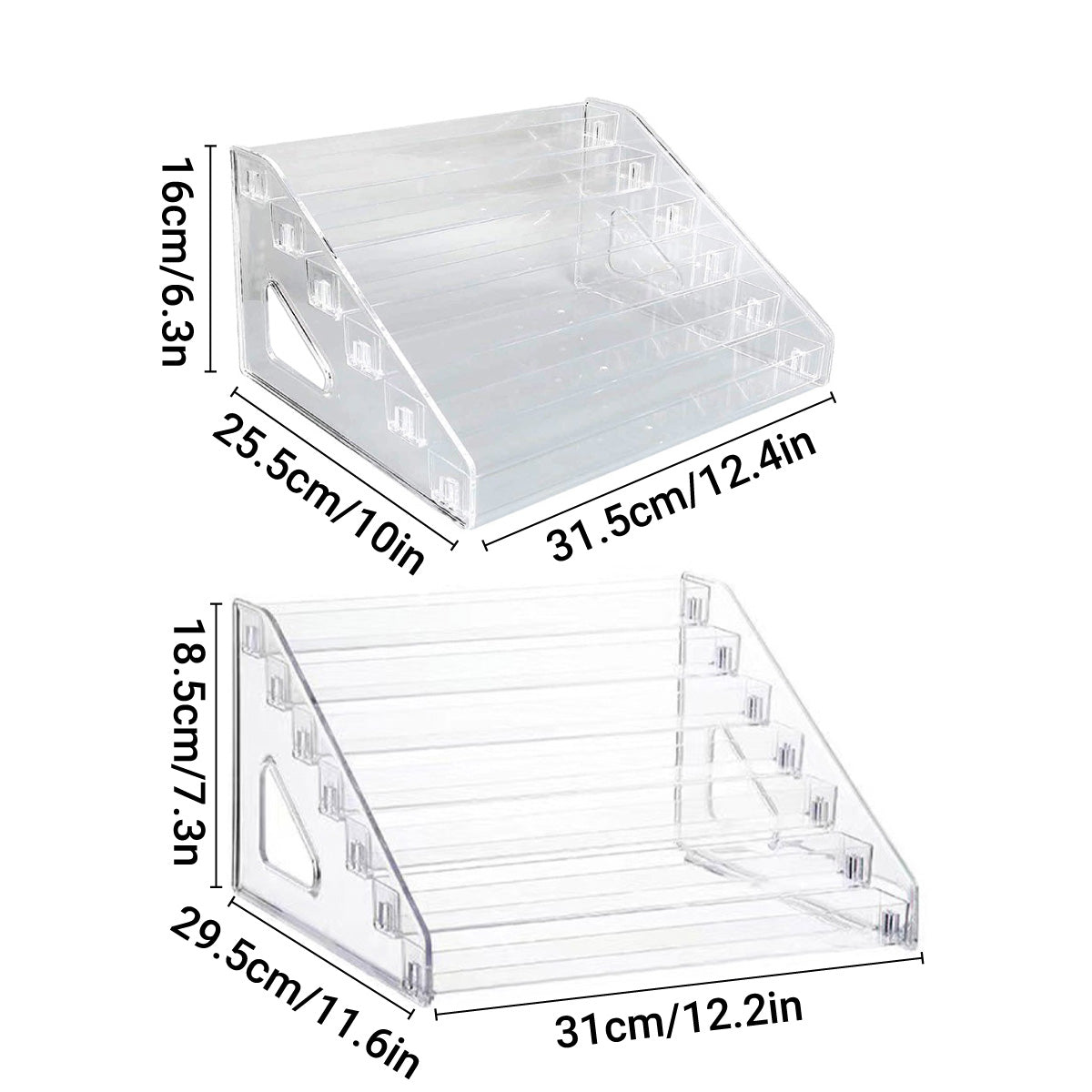 Premium Acrylic Nail Polish Display Rack - Clear, 6 Tier