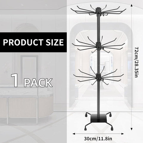 3-Tier Rotating Display Stand 63" with Adjustable Height & Wheels for Accessories - SuperSaverAU - view 2