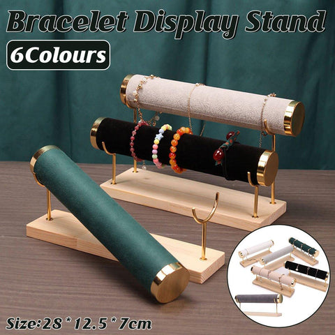 Premium Green Wooden Bracelet and Watch Display Stand