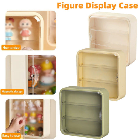 Yellow Wall-Mounted Acrylic Display Case for Mini Figures - Dustproof & Organised - SuperSaverAU - view 1