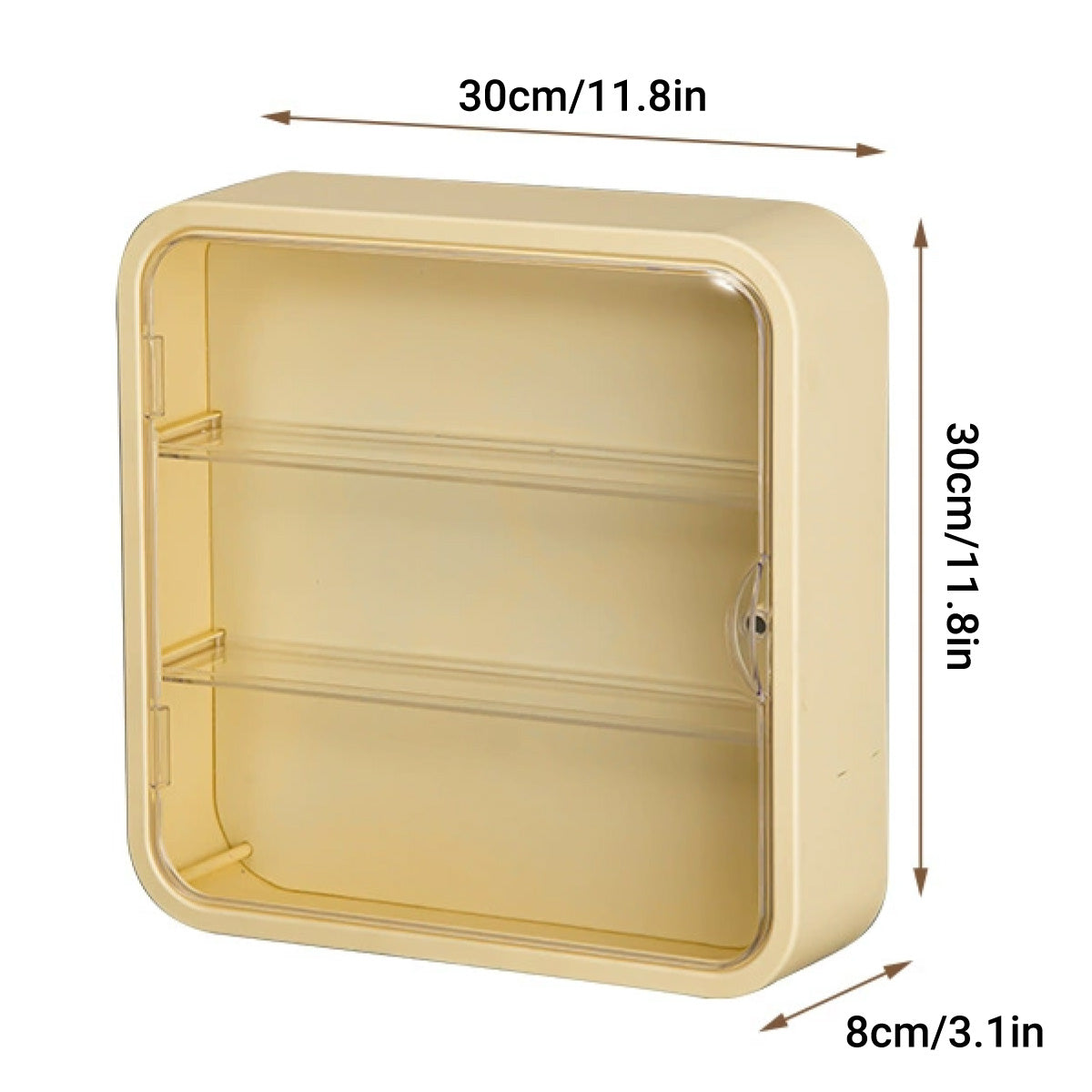 Yellow Wall-Mounted Acrylic Display Case for Mini Figures - Dustproof & Organised