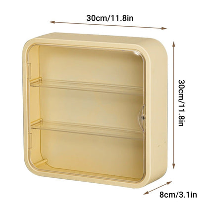 Yellow Wall-Mounted Acrylic Display Case for Mini Figures - Dustproof & Organised