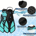 Adjustable Diving Flippers Swim Fins for Snorkeling Freestyle Training Gear - Blue-S/M - SuperSaverAU - view 4