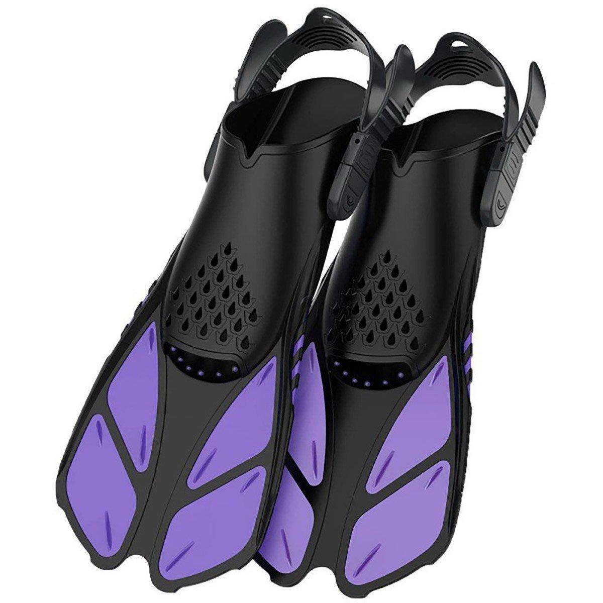 Adjustable Diving Flippers Swim Fins for Snorkeling Freestyle Training Gear - Blue-S/M - SuperSaverAU - view 9