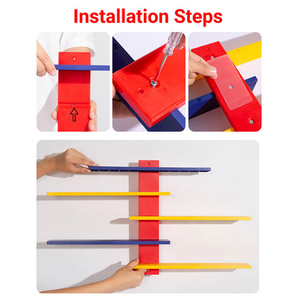 Colorful Multi-Layer Wall Display Rack for Toys and Decor