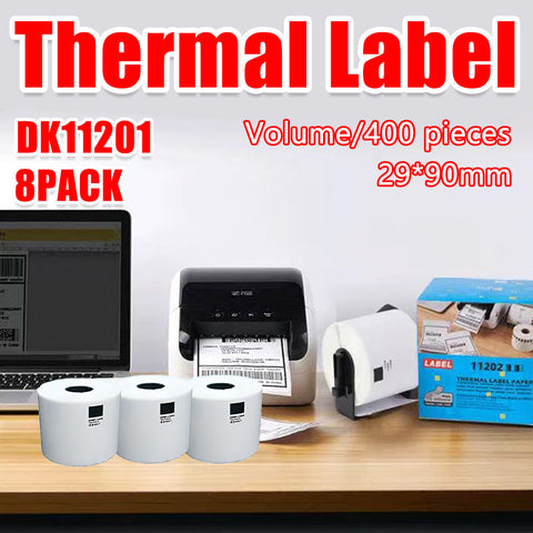 8 Rolls Compatible Brother DK11201 Address Labels - 29x90mm - SuperSaverAU - view 1