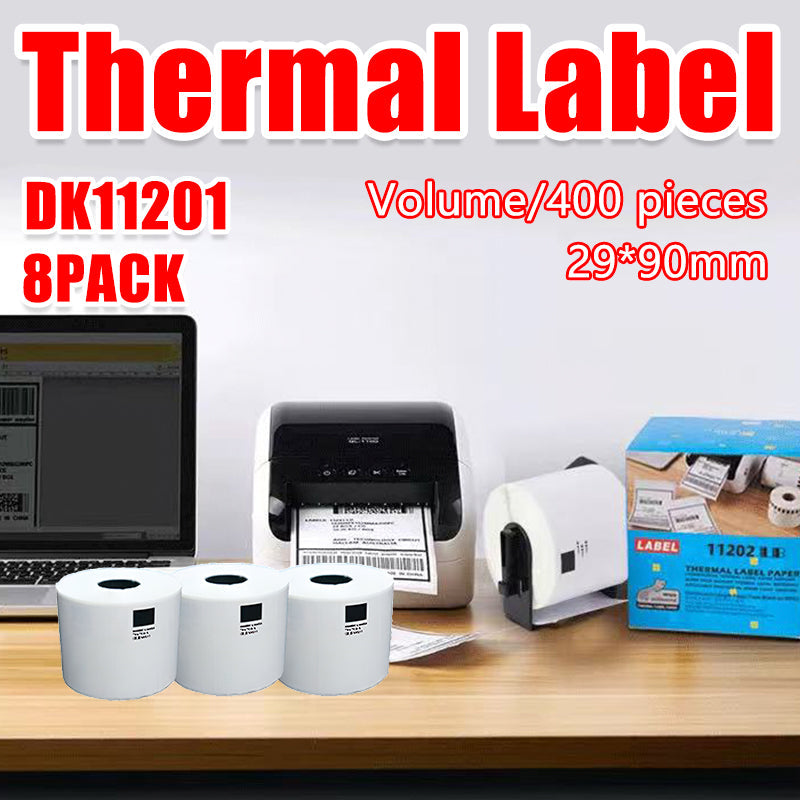 8 Rolls Compatible Brother DK11201 Address Labels - 29x90mm - SuperSaverAU - view 1