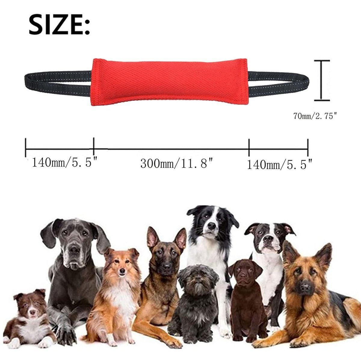 Durable Cloth Bite Stick Teether Dog Training Toy 11.8" - 2 Pack (Red & Green) - SuperSaverAU - view 3