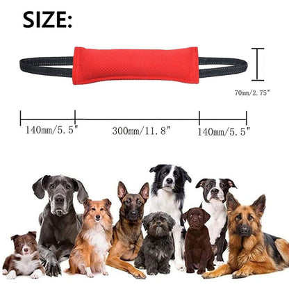 Durable Cloth Bite Stick Teether Dog Training Toy 11.8" - 2 Pack (Red & Green)