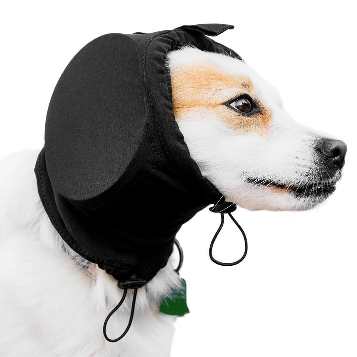 Premium Adjustable Dog Ear Muffs Noise Reducing Headwrap - Black M