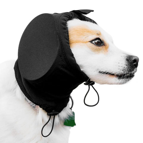 Premium Adjustable Dog Ear Muffs Noise Reducing Headwrap - Black M