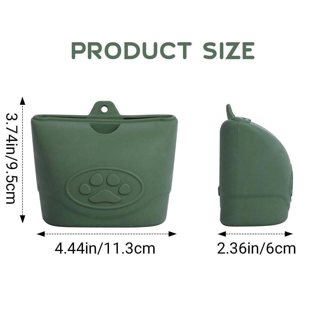 Premium Silicone Dog Treat Pouch with Magnetic Closure - Light Green