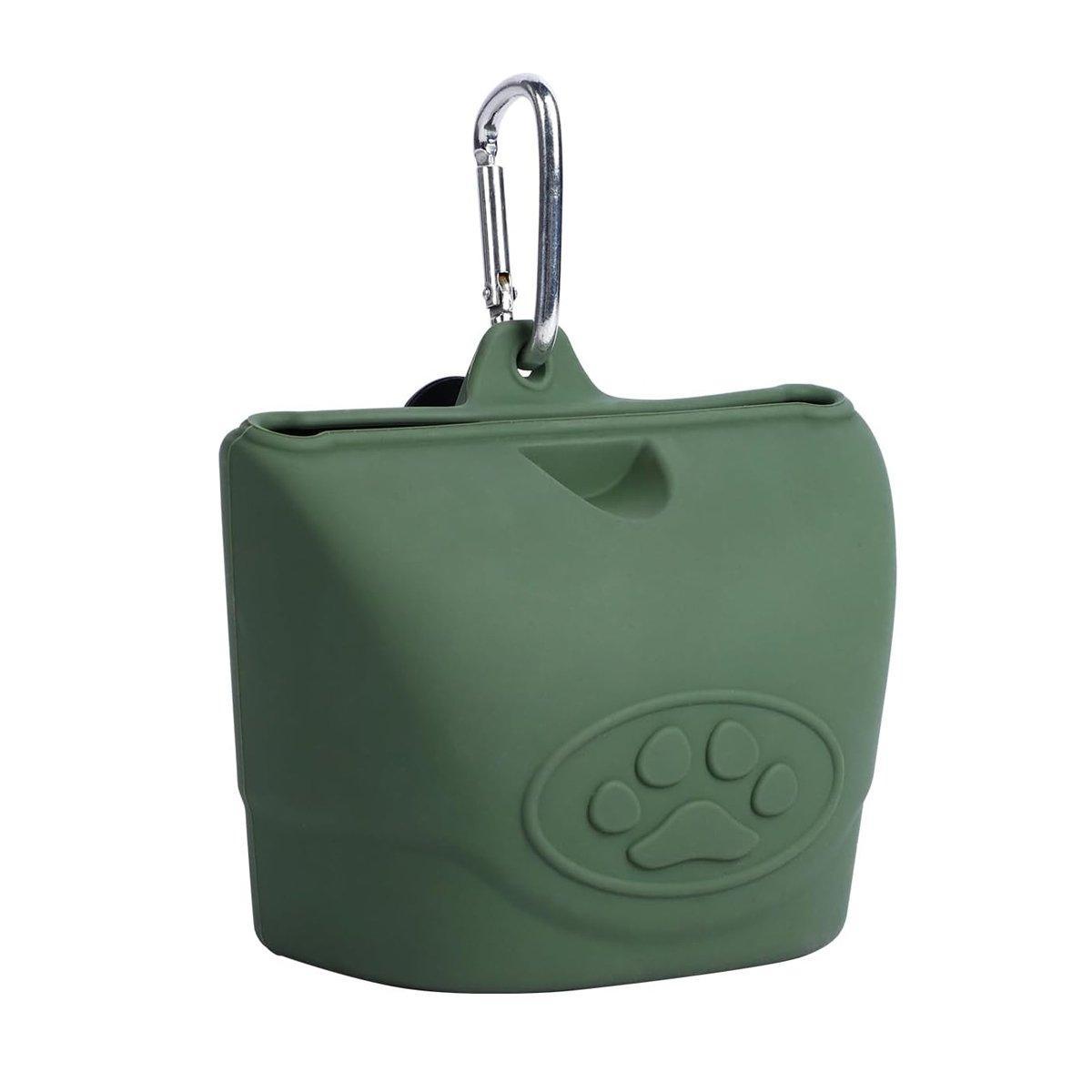 Premium Silicone Dog Treat Pouch with Magnetic Closure - Light Green