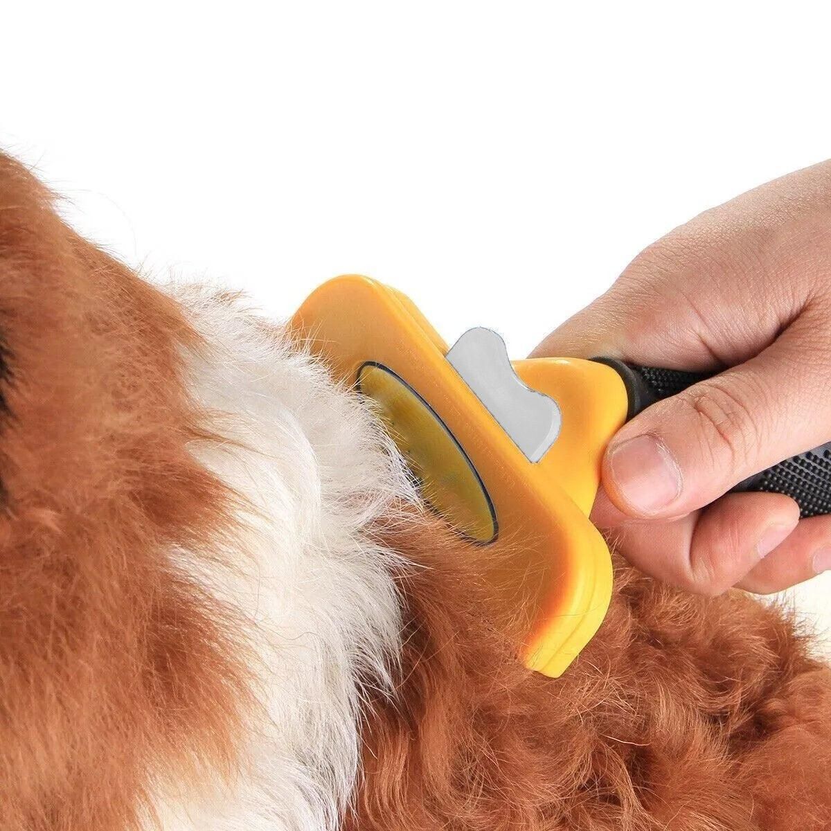 Premium Pet Hair Removal Brush Deshedding Tool - Yellow