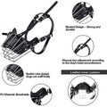 Anti Bite Anti Bark Dog Muzzle - Adjustable, Stainless Steel, Black - M - SuperSaverAU - view 4