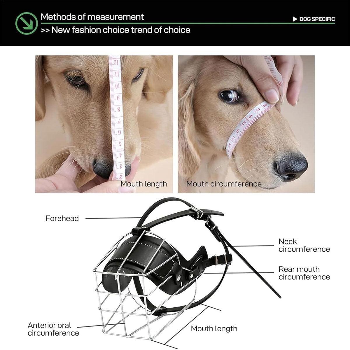 Anti Bite Anti Bark Dog Muzzle - Adjustable, Stainless Steel, Black - M - SuperSaverAU - view 5