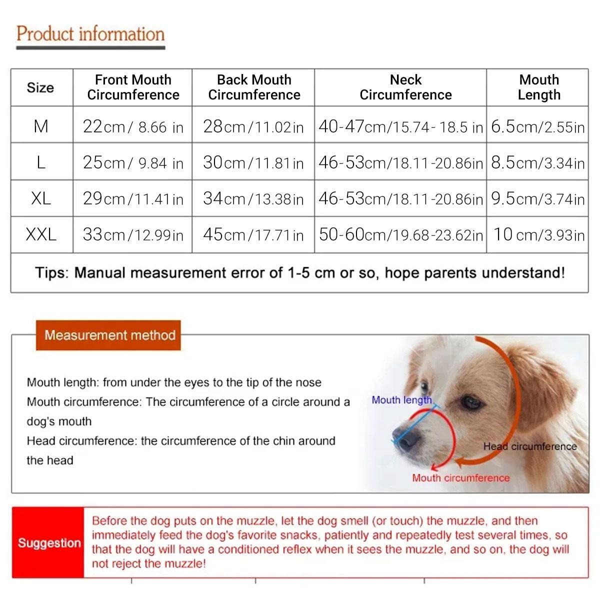 Anti Bite Anti Bark Dog Muzzle Mouthguard Adjustable for Small Medium Large Dogs - Brown-XXL