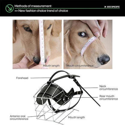 Anti Bite Anti Bark Dog Muzzle Mouthguard Adjustable for Small Medium Large Dogs - Brown-XXL