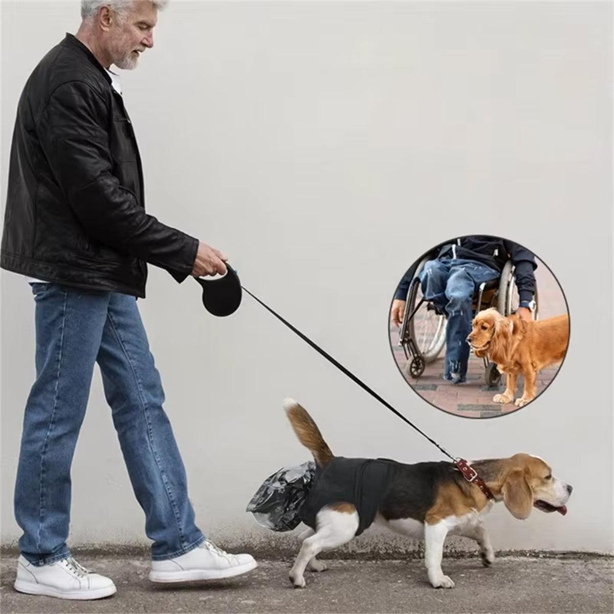 Dog Poop Collection Pants, Waterproof Mesh, Adjustable Fit, M Size