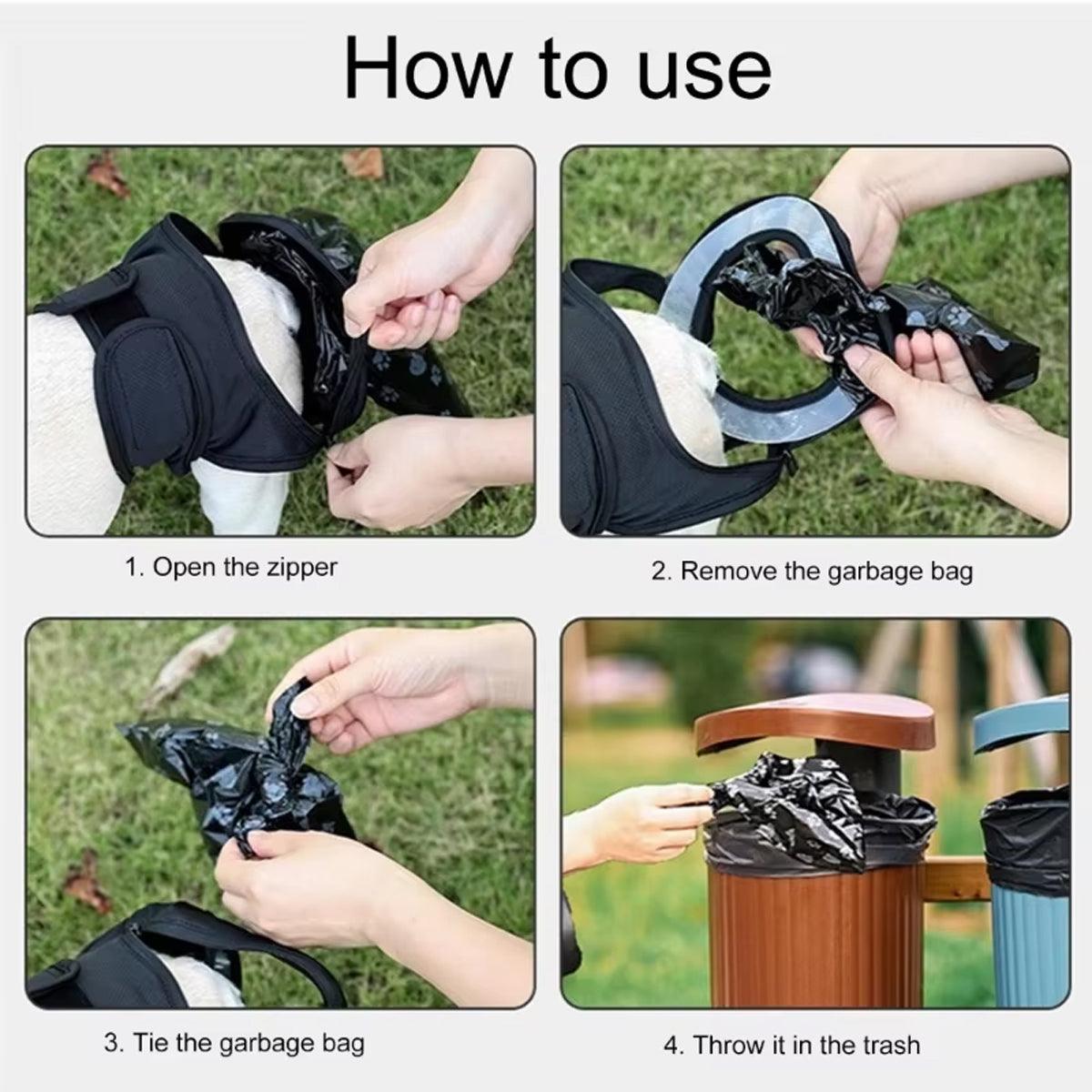 Dog Poop Collection Pants, Waterproof Mesh, Adjustable Fit, M Size