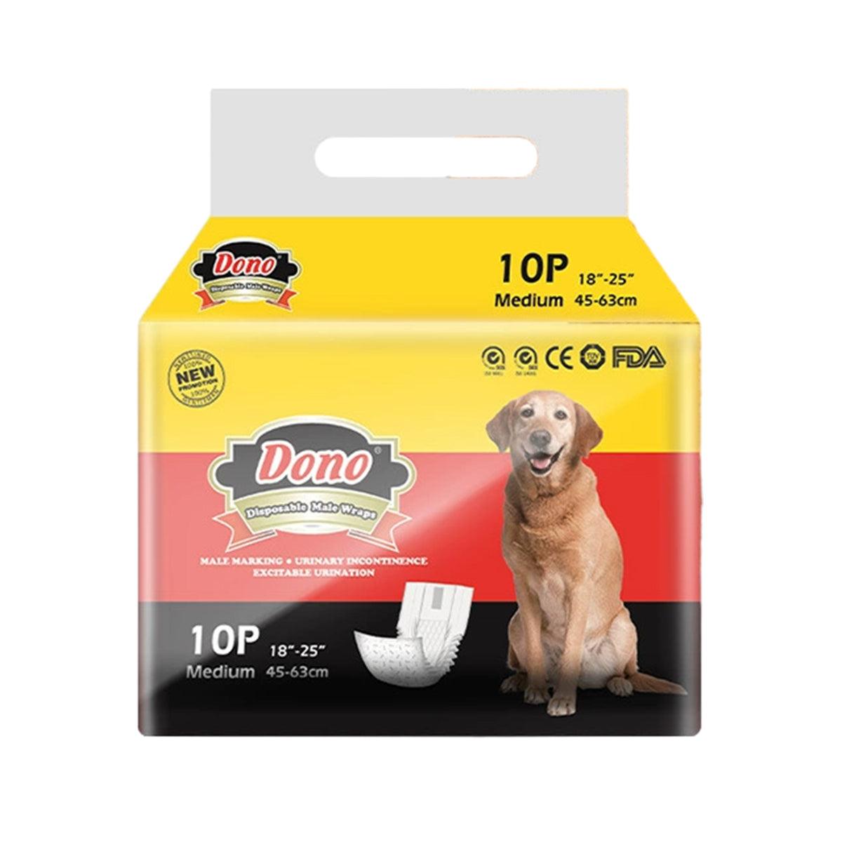Premium Male Dog Diapers Leakproof with Wetness Indicator - M 10pcs