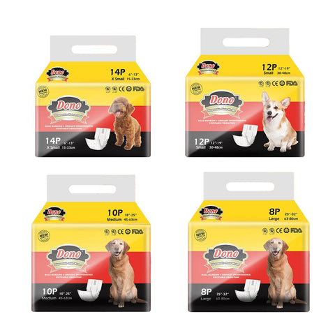 Premium Male Dog Diapers Leakproof with Wetness Indicator - S 12pcs