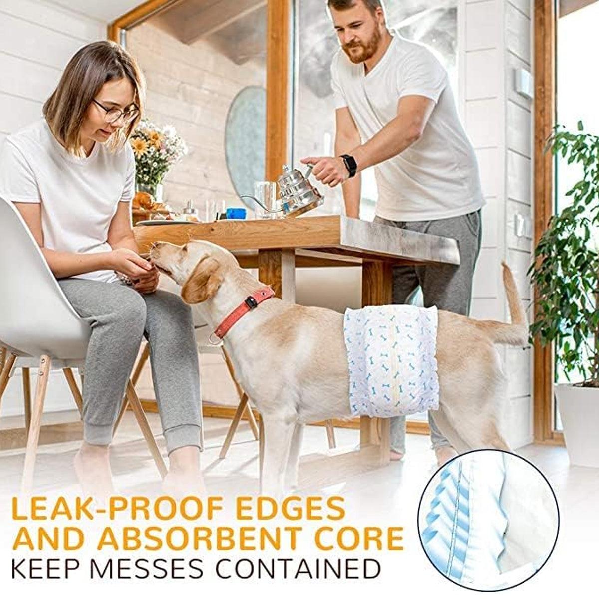 Premium Male Dog Diapers Leakproof with Wetness Indicator - XS 14pcs