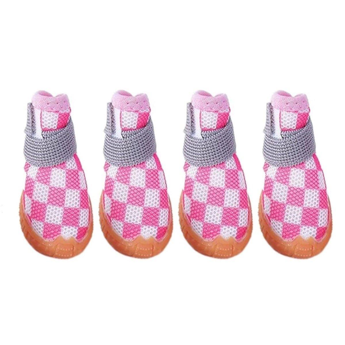 Premium Breathable Mesh Dog Shoes 4pcs - Green Size 1