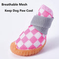 Premium Breathable Mesh Dog Shoes 4pcs - Green Size 4